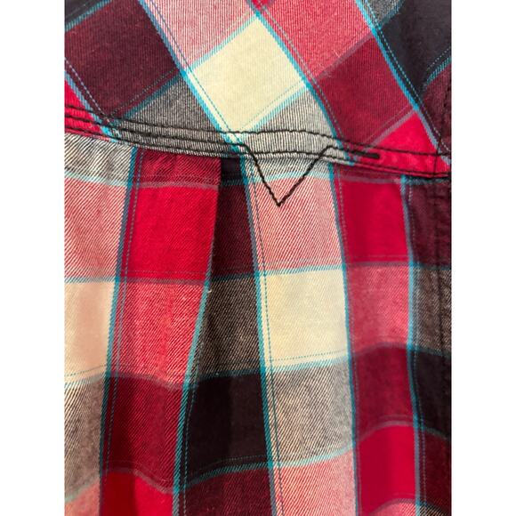 Men's Vans Red Black White Button Front Shirt, Size Medium, EUC - Picture 4 of 5